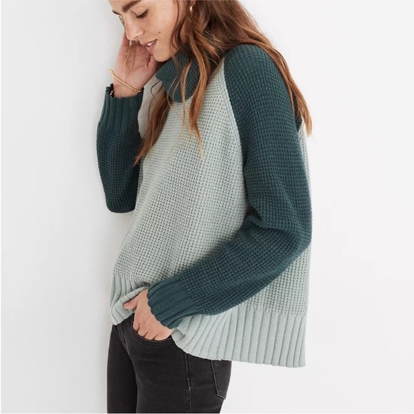 Madewell Sweaters - Madewell Colorblock Eastbrook Turtleneck Cross-Back Sweater Women’s Size Small